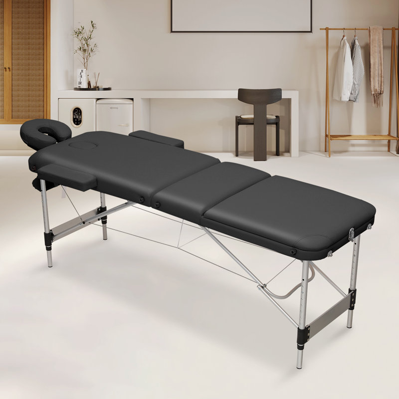 Table de massage pliable, table de massage, lit spa, canapé de massage à hauteur réglable avec sac de transport