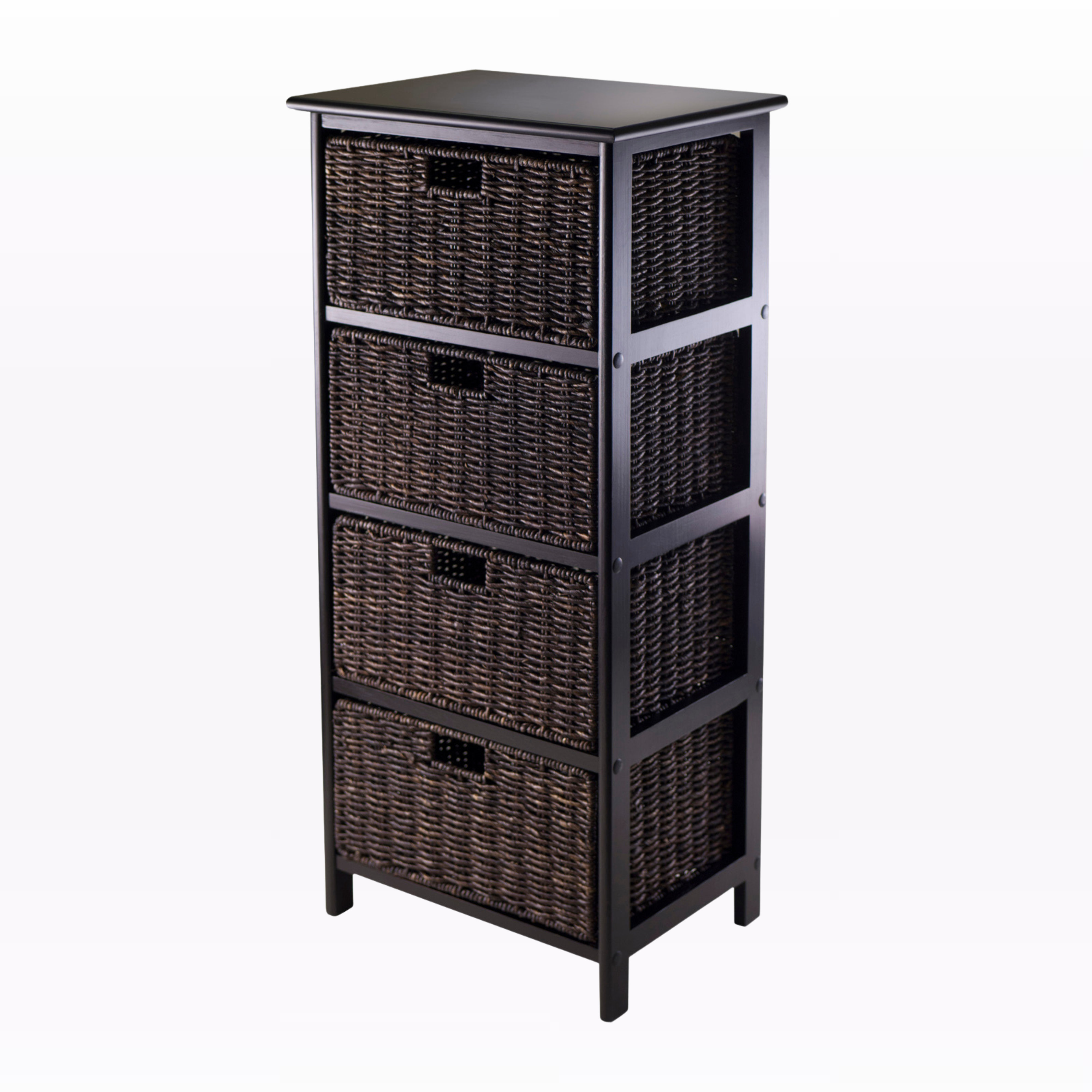 Winston Porter Lutz Corn Husk Storage Rack with 4 Foldable Baskets in ...