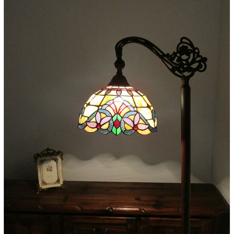  Cooper Tiffany-Style 1 Light Reading Floor Lamp 11" Wide