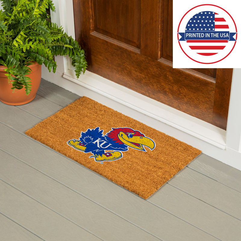 University of Kansas Full Color Logo Outdoor Coir Doormat
