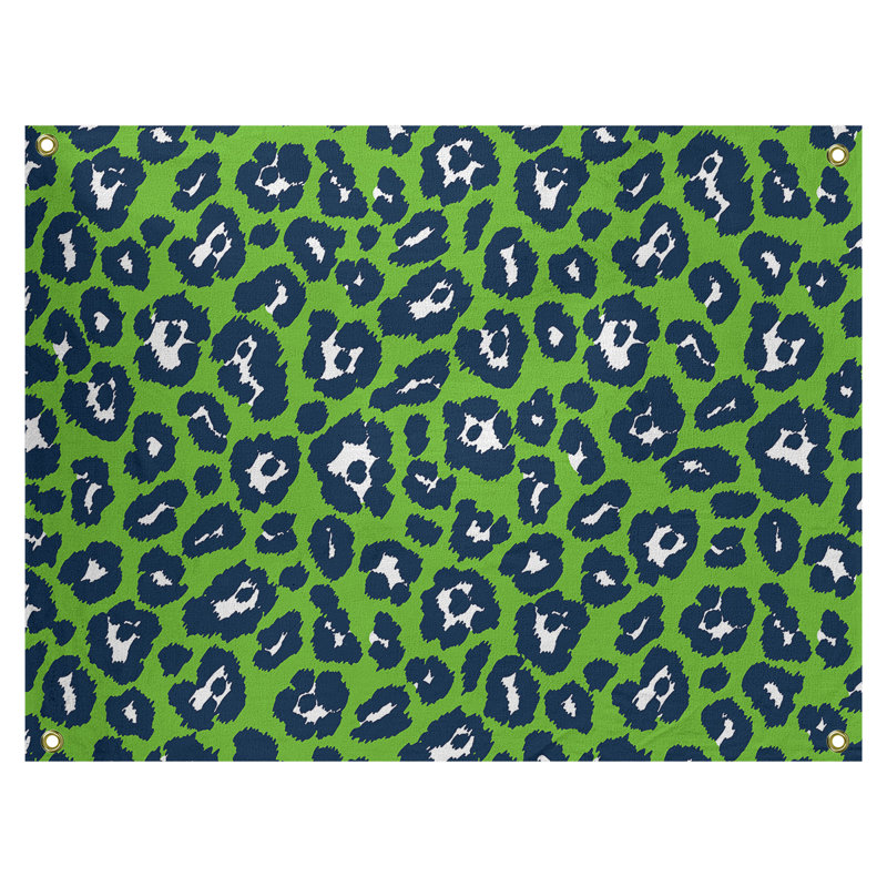 Tapisserie de football en polyester Seattle, H 50 po x l 59 po, Vert/blanc