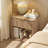 Fluted Nightstand Set of 2 With Faux Marble Top & 2" Thick Panels, 3-Sided Fluted Bedside Table Round Corner-1164591878-1164591876