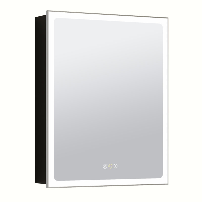 Armoire à pharmacie encastrée / à fixation en surface avec miroir, désembueur, gradateur, prises USB et éclairage intérieur Maximes