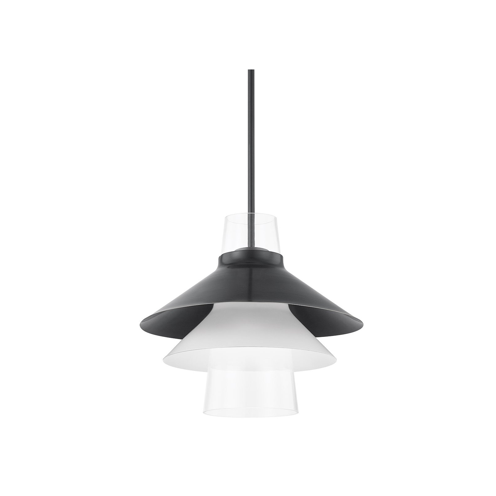 Camilo Single Light Glass Dimmable Pendant, Old Bronze