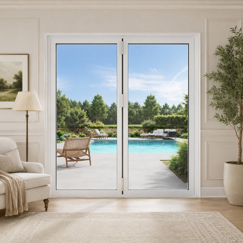 Porte de patio pliante en aluminium à ouverture droite H 80 po x l 72 po (2+ 0), Oui