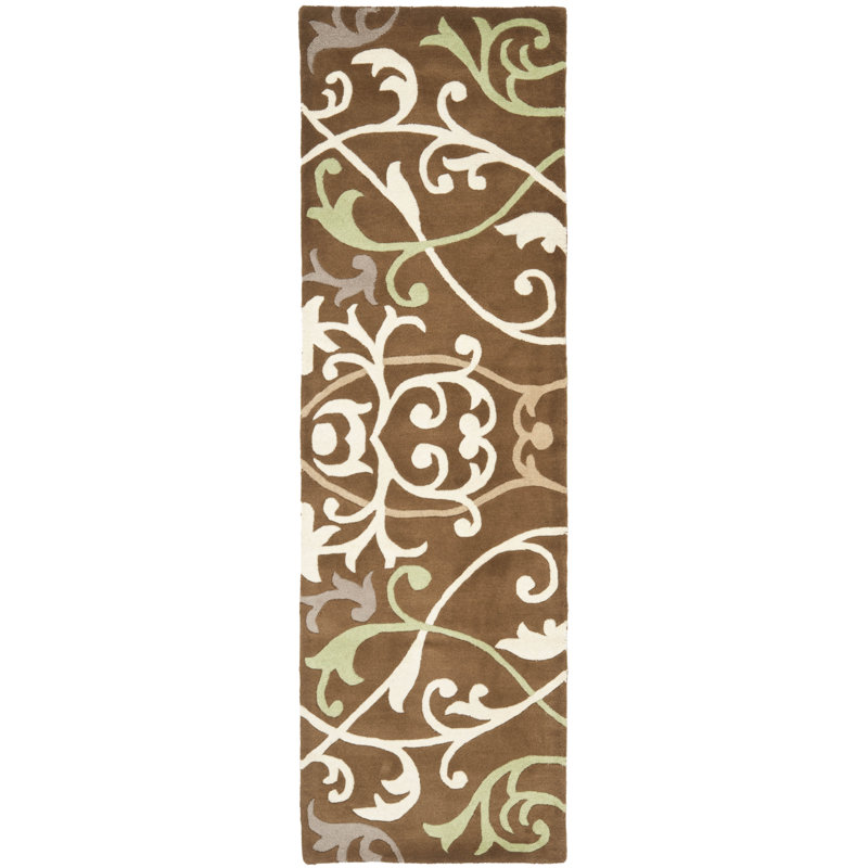 Soho Hand Tufted Wool Floral Rug, Runner 2'6" x 8'