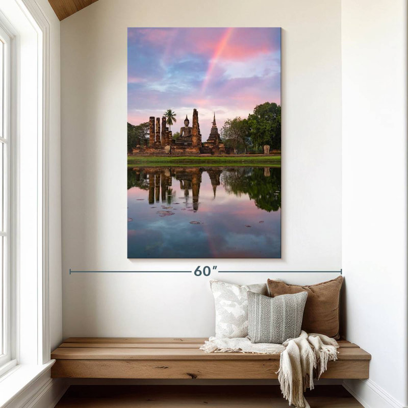 Adella Wat Mahathat Pond Reflection, 51" H x 34" W