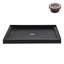 Base de douche en acrylique noir brillant avec drain central 48 "x 36" Streamline NT-2242-48BL-CR Stream, drain inclus
