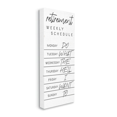 «Daily Retirement Horaire» par Daphne Polselli - Art textuel sur toile