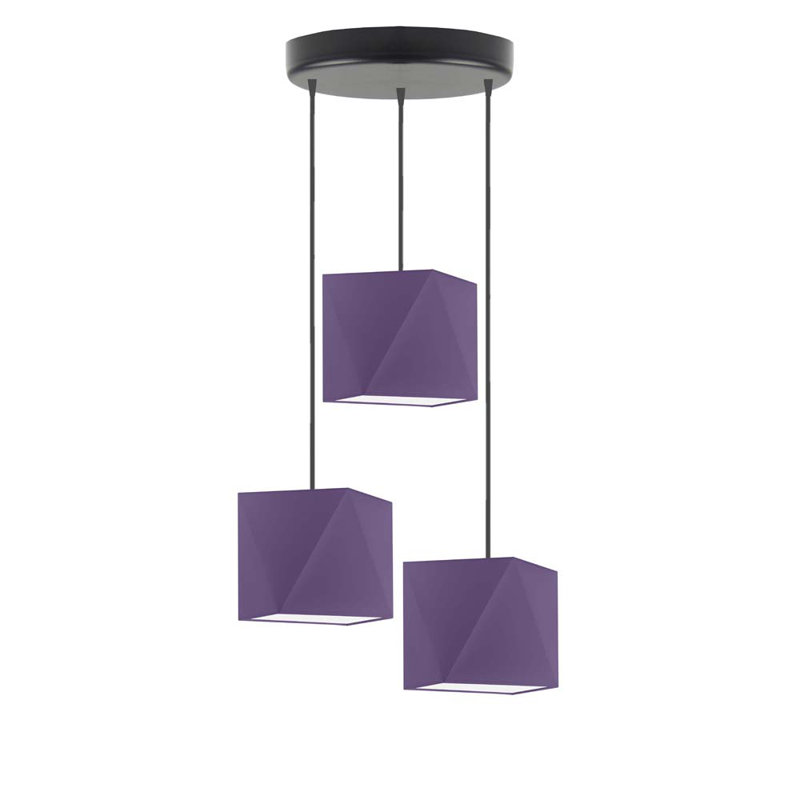 Deneene 3 - Light Cluster Pendant, Purple, Black