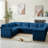 8-Piece Upholstered U Shaped Corduroy Sectional-911819766