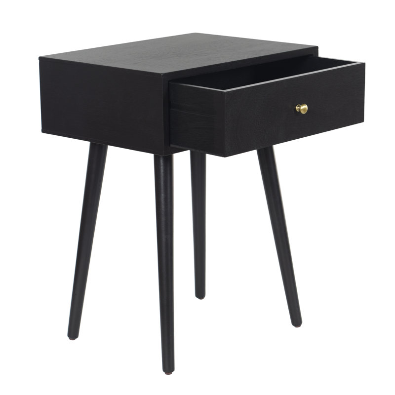 Table d'appoint avec tiroir Myleisha Collection, Noir