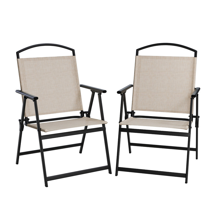Ensemble de chaises pliantes en tissu de polyester enduit de PVC (ensemble de 2)