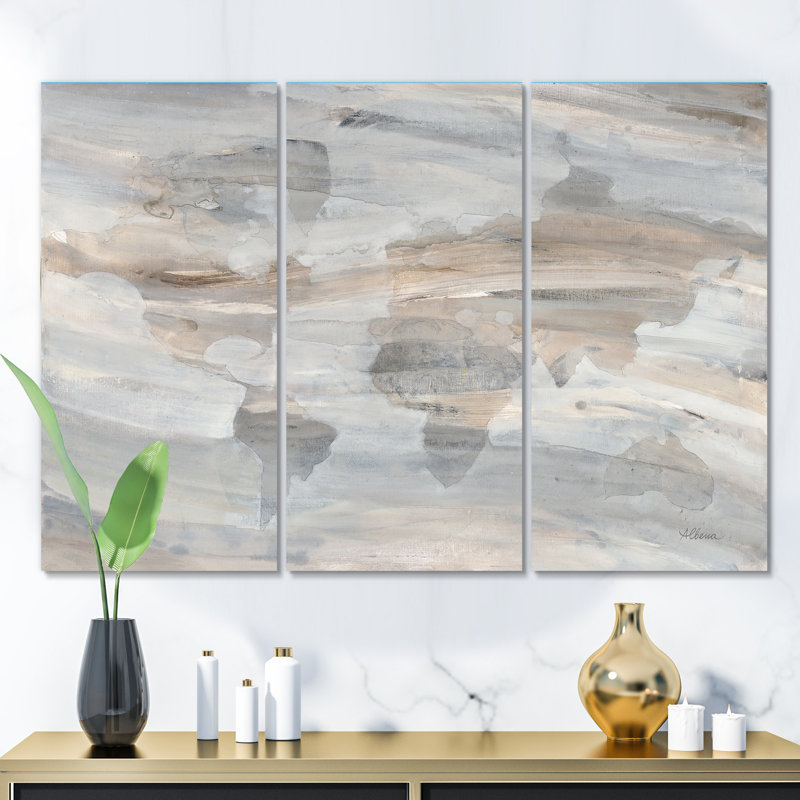 « misty world map », reproduction d’image multi-pièces sur toile, H 40 po x l 60 po x P 1 po