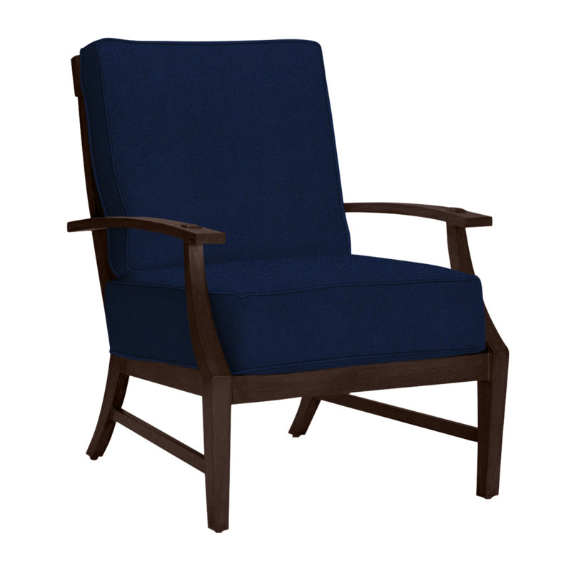 Méridienne Croquet, Welt, Velours indigo, Acajou