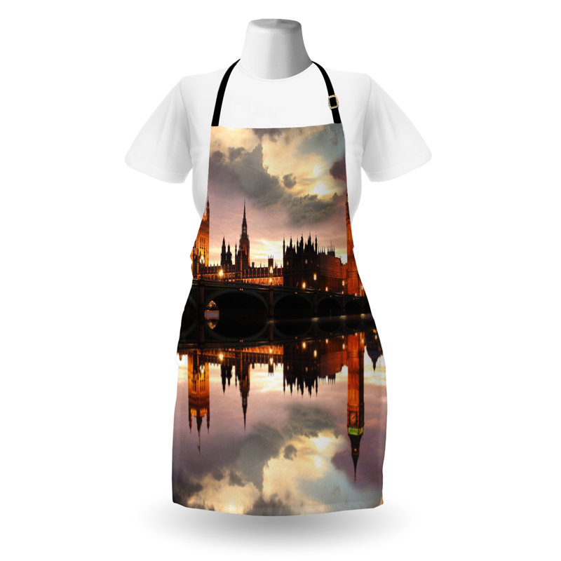 Tablier East Urban Home Urban unisexe, soirée Big Ben, taille adulte, gris cannelle