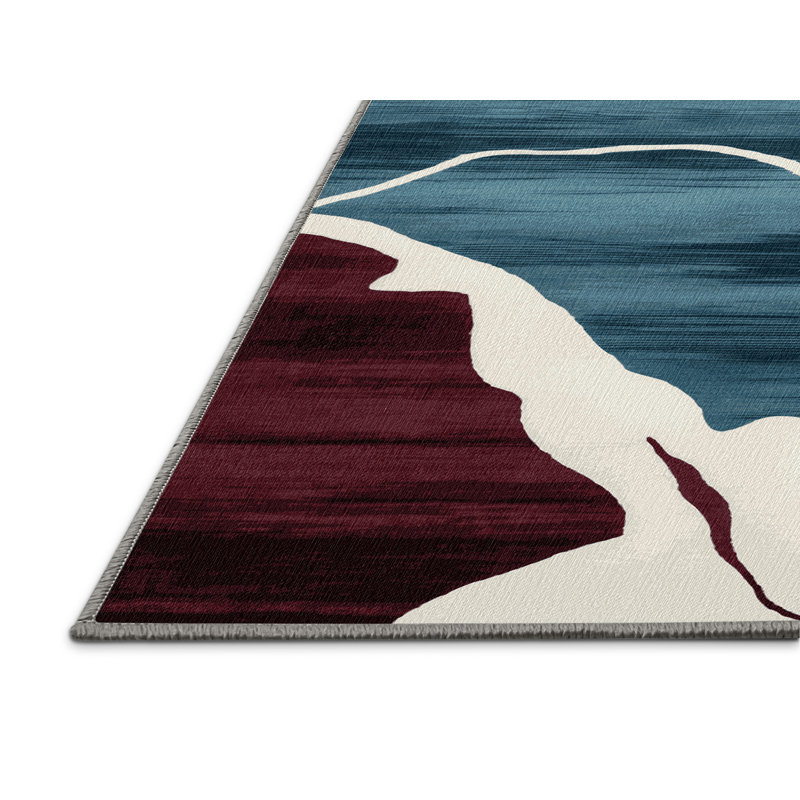 Tapis aquarelle lavable à la machine, Rectangulaire 8 pi x 10 pi