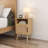 22.83'' H Rattan Nightstand, Side Table with Door Open Shelf, Accent Bedside End Table with Solid Wood Legs for Bedroom, Dorm and Small Spaces, Oak