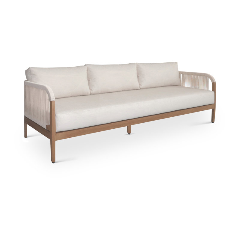 Maui 88" Wide Outdoor Reversible Sofa with Cushions, Cream