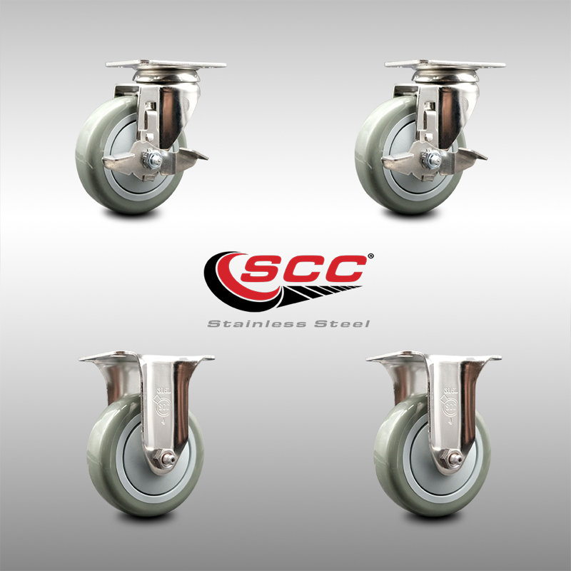 Polyurethane Casters, Gray