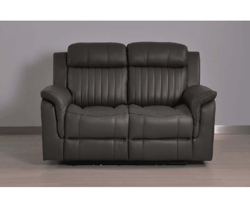 Cenaida Genuine Leather Electric Power Recliner 2 Seater Sofa, Grey
