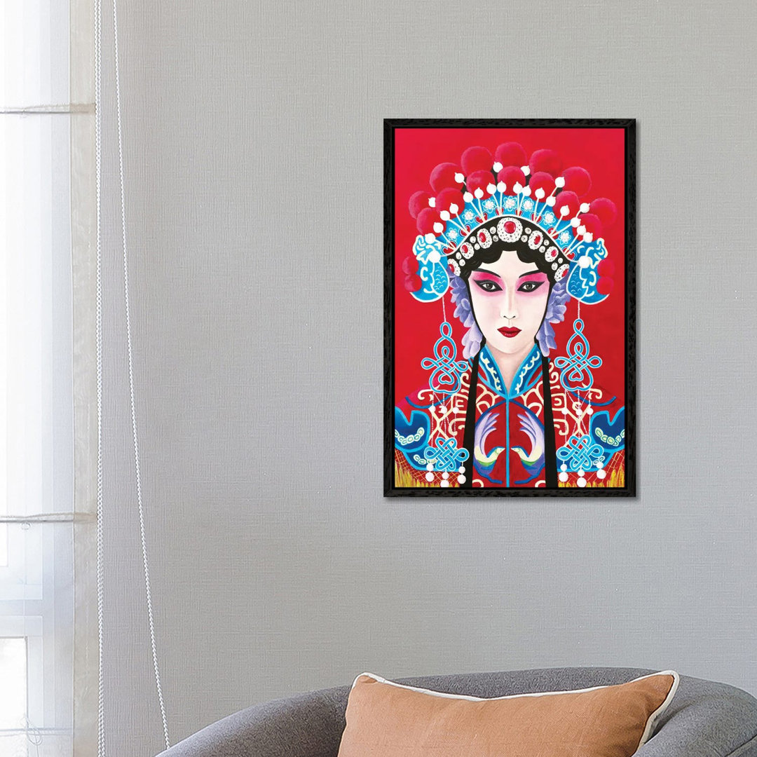 Chinese Opera Lady von Sally B - Galerie-verpackte Leinwand Giclée