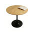 (Table en bois naturel), table de salle à manger moderne de 31,5 po, table de salle à manger, plateau en panneau de fibres à densité moyenne et base tulipe ronde en acier, table de cuisine, table basse de style Mid-Century pour le salon, table de salle à manger ovale