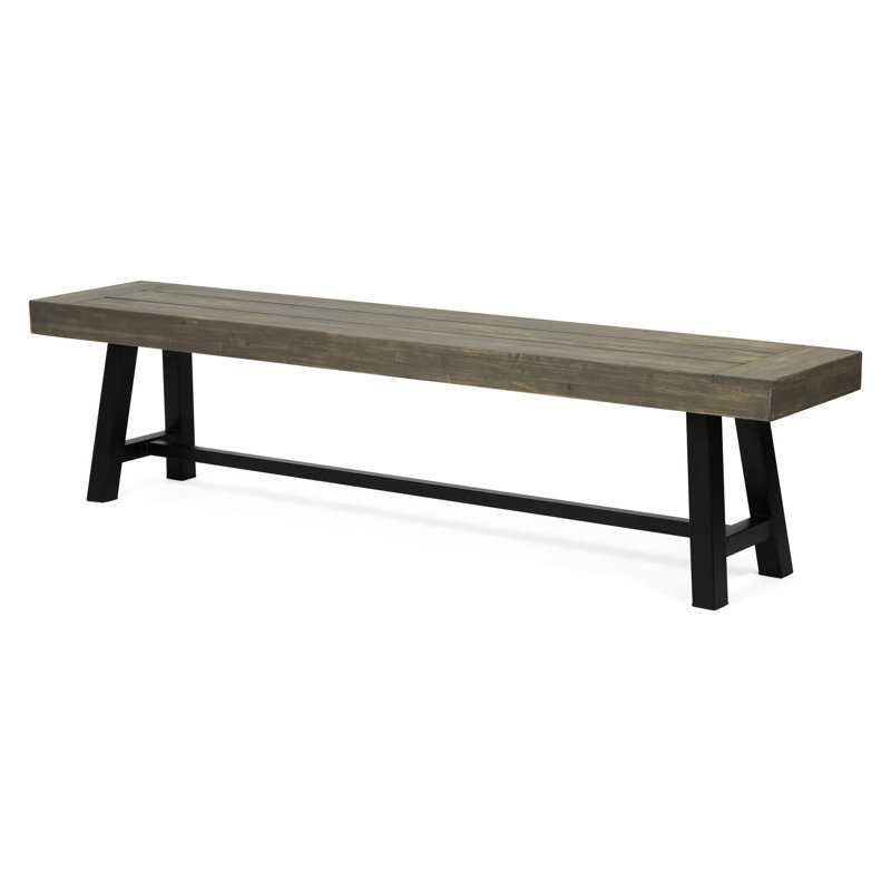 Banc en bois au fini gris pour l'extérieur - Ajoutez de l'élégance à votre patio