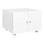 Classeur de bureau blanc: 2 portes en acier avec 4 roulettes mobiles et support pour imprimante à surface lisse: finition blanche universelle-1735582015