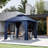 10 pi. L 10 pi. D Pavillon de jardin en acier-111986165