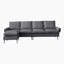 Canapé modulaire en L 104,5 po en cuir technique avec repose-pieds convertible