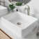 KRAUS Elavo Square White Porcelain Ceramic Bathroom Vessel Sink and Faucet Combo with Pop-Up Drain