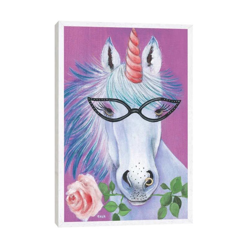 Unicorn III 1 Piece Wall Art on Canvas, 66.04 cm H x 45.72 cm W, White Framed
