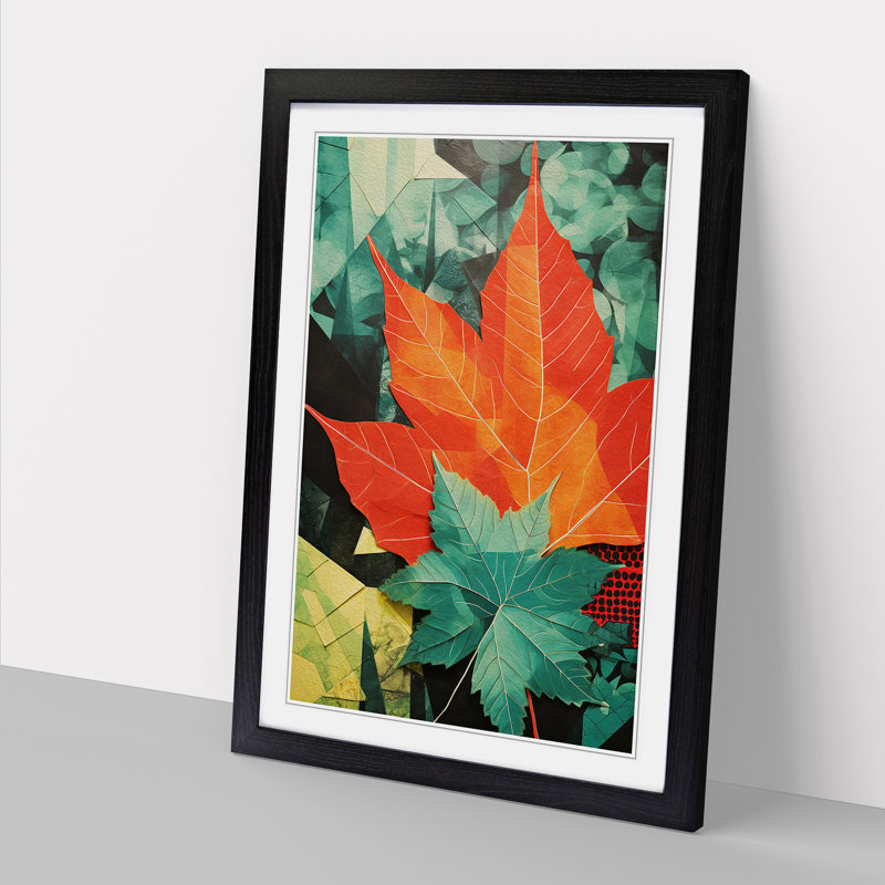 Ivy Leaf Constructivism Art - Framed Print, 34cm H x 25cm W x 2cm D, Black