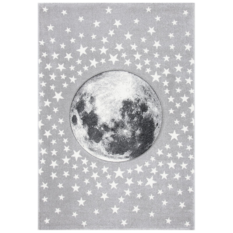 Highlawn Light Gray Area Rug, Rectangle 6'7" x 9'