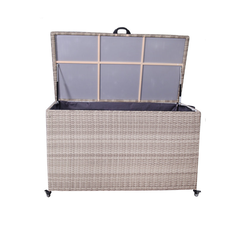 Royalcraft Storage 120cm W 510L Wicker Deck Box with Wheels, Beige