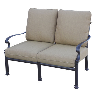 Anhar 49'' Wide Metal Loveseat with Cushions