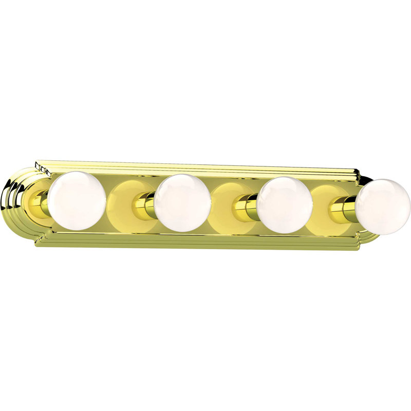 4-Light Indoor 24"W Polished Brass Wall Mount Vanity Light Bath Bar