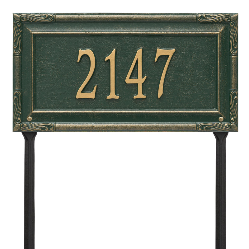 Plaque d'adresse sur 1 ligne Gardengate, Vert/doré, Oui