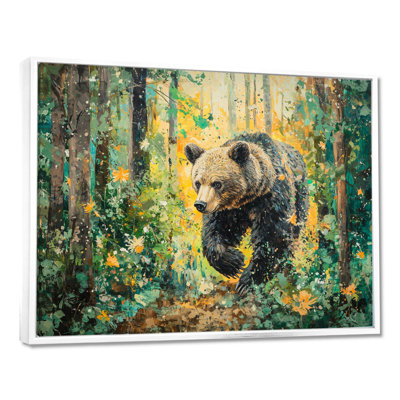Ours dans la forêt printanière II - ours, art mural