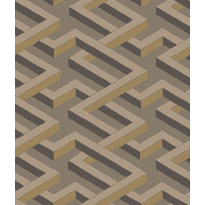Luxor Geometric Wallpaper Roll, Linen