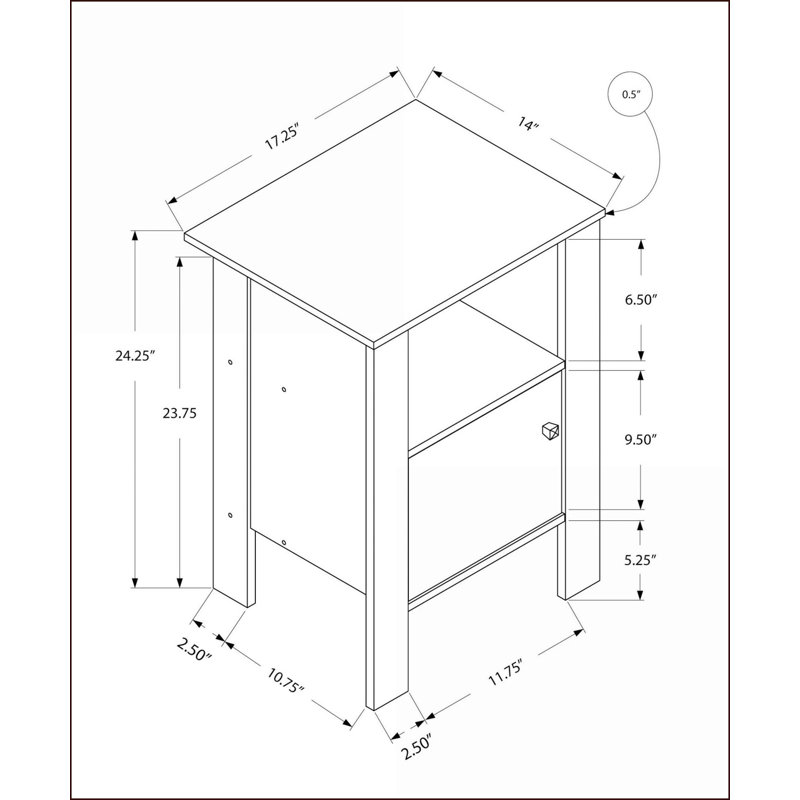 Brown Laminate Coffee Table with Storage, Multi-Use End Table Nightstand for Living Room Bedroom