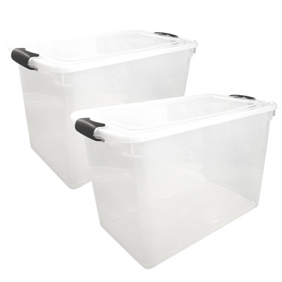 Homz Multipurpose Stackable Storage Bin with Latching Lids