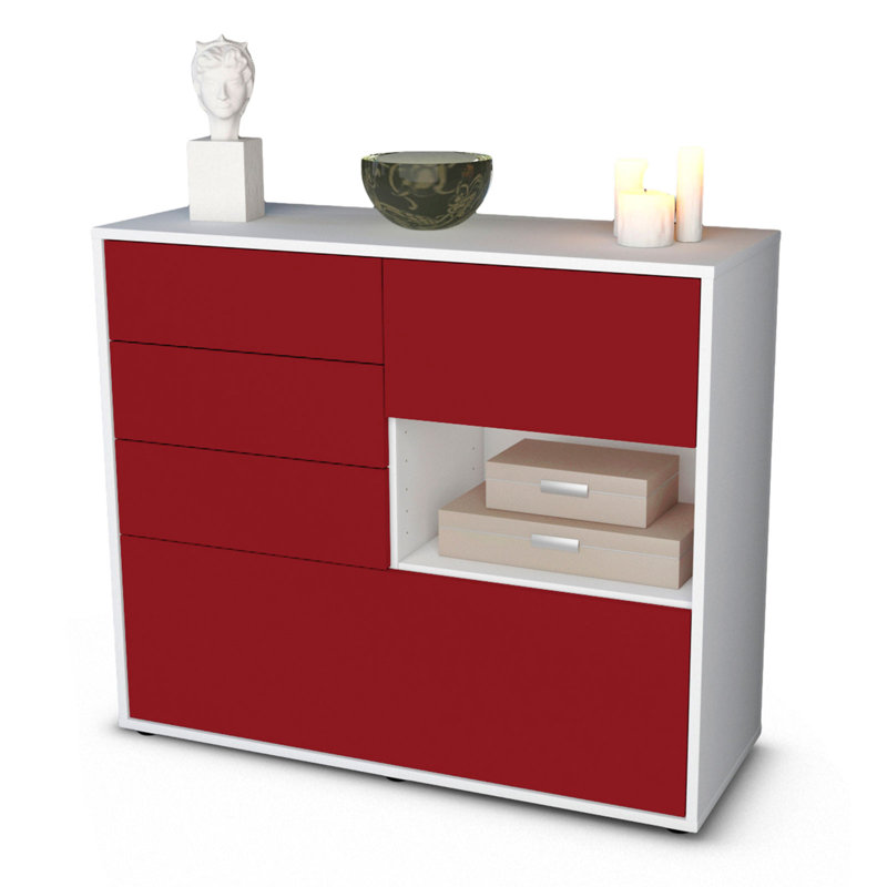 Pulaski 92cm Sideboard, White/Red