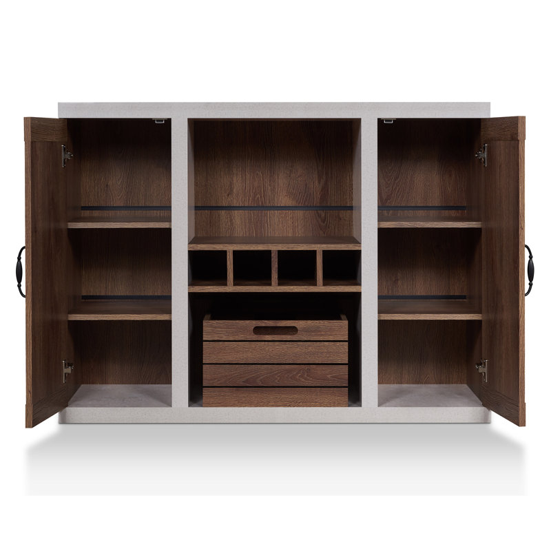 Vando 47.25" Width Multi-Storage Buffet, Distressed Walnut