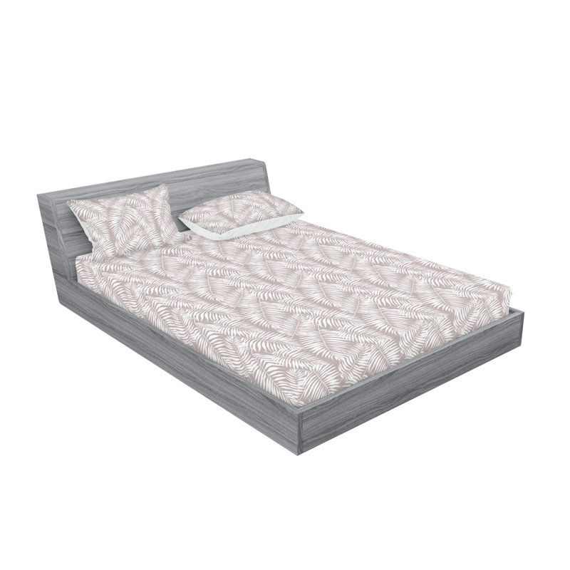  Ensemble de draps en microfibre Floral, Ensemble de draps pour grand lit avec 2 taies d'or, Taupe chaleureux