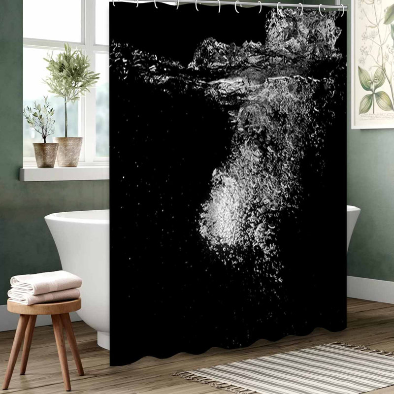Rideau de douche bleu imperméable, rideaux de douche pour la salle de bain avec 12 crochets, 72" L x 78" W
