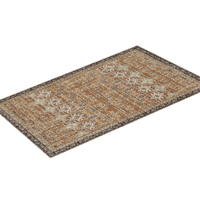 Large Area Rug Anti-Skid Tear-Resistant Floor Mat Vintage Brown Green