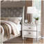 Table de chevet classique Classic Finition beige / blanc ou table de chevet 2 tiroirs argent antique