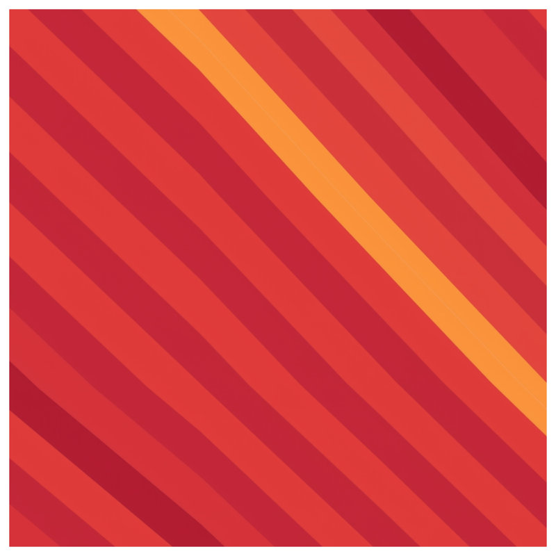 Couvertures à rayures diagonales rouges et orange, L 60 po x H 80 po